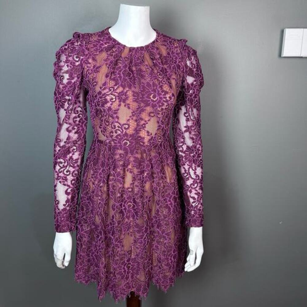 Michael Michael Kors dress size 2 lace pink NWT puff sleeve cottagecore coquette